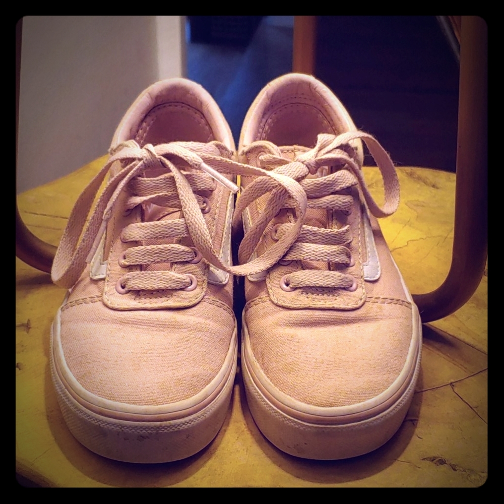 Vans pink and white sneakers